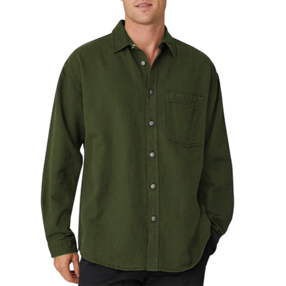 Men's Cotton Casual Long Sleeve Shirt