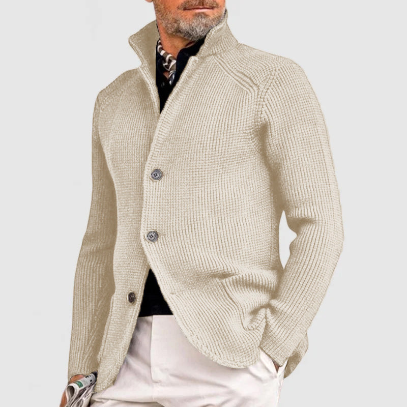 Men's Elegant lapel knit pocket jacket