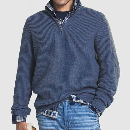 Men's Cashmere Casual Zipper Sweater