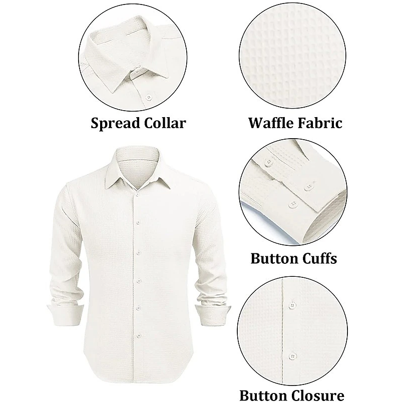 Men's Solid Color Lapel Shirt