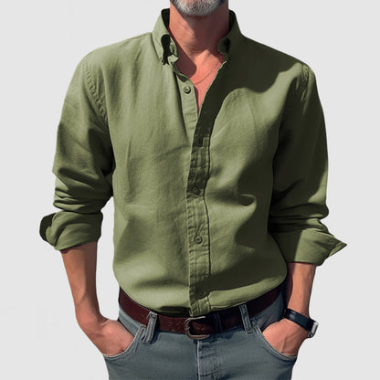 Men's Classic Washed Cotton Long Sleeve Shirt