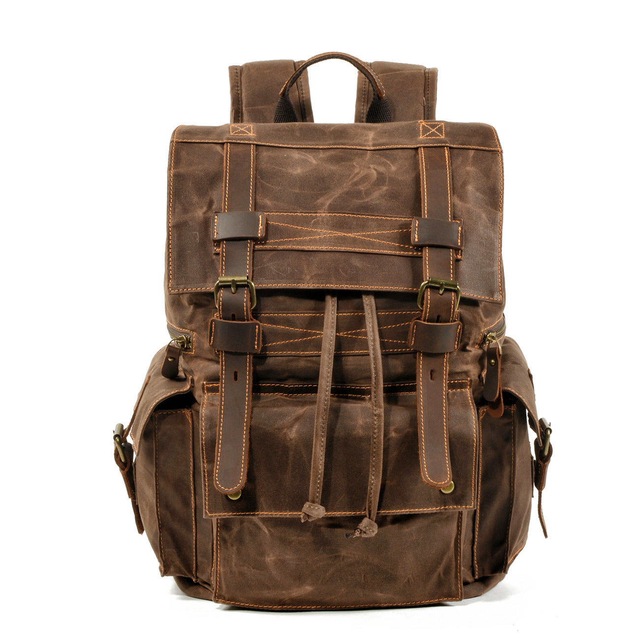 Men's Beeswax Canvas Travel Retro Backpack