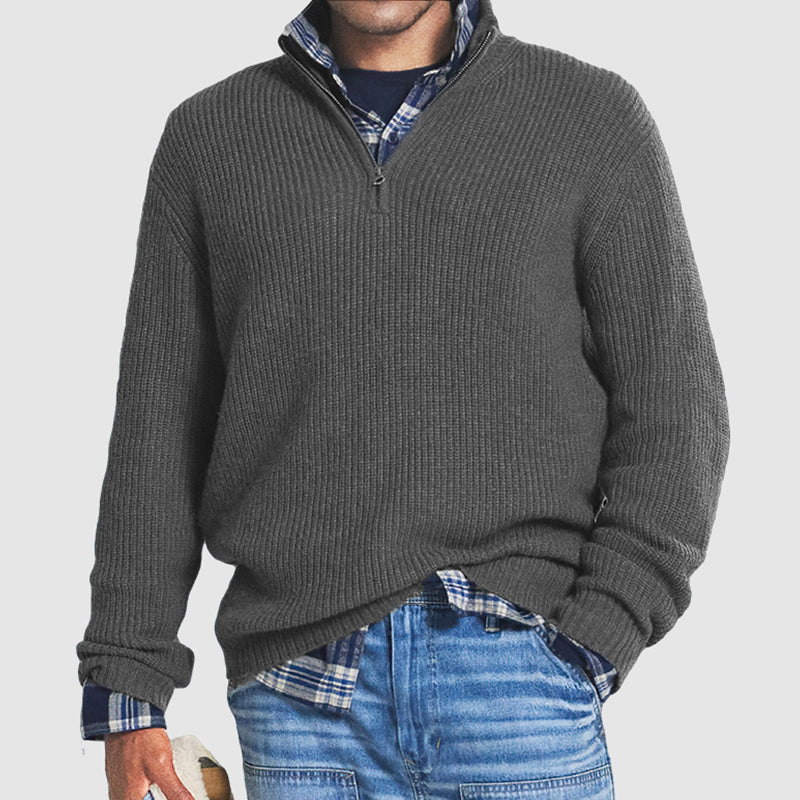 Men's Cashmere Casual Zipper Sweater