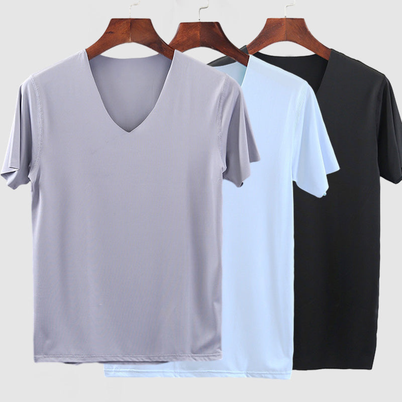 Men's Ice Silk V-Neck T-Shirt