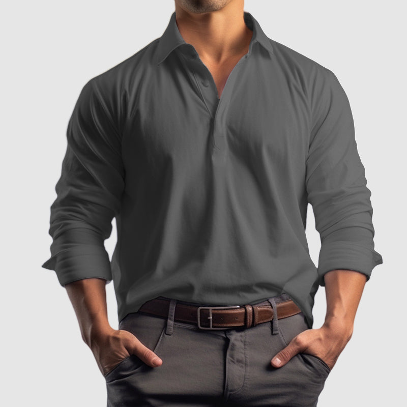 Men's Lapel Cotton Polo Shirt