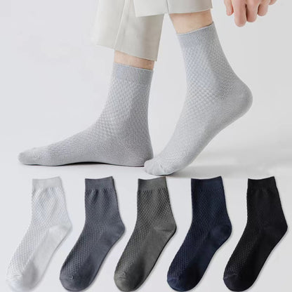 Men's socks breathable bamboo fiber tube socks four seasons can wear long socks