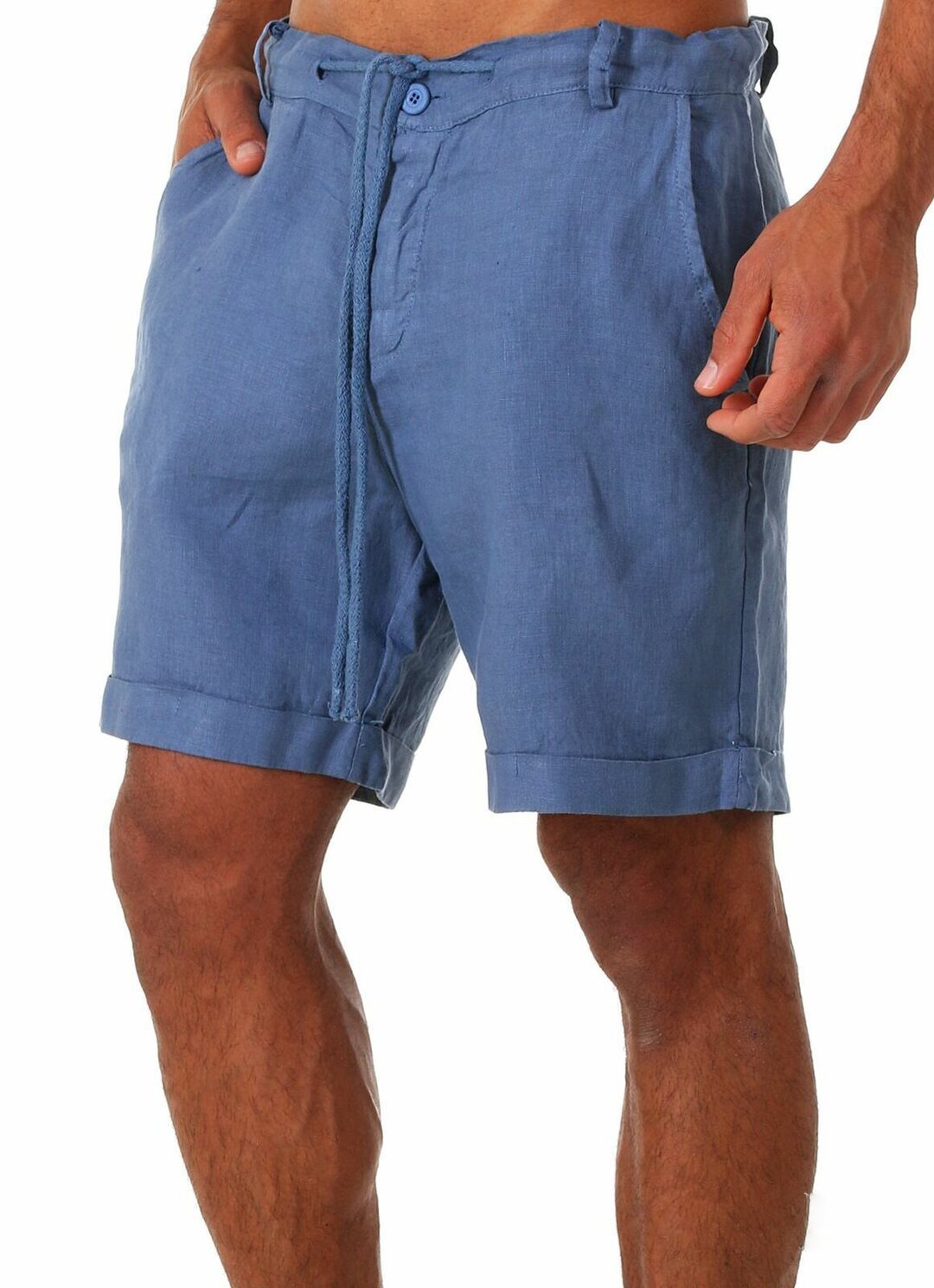 Men's Solid Color Lace-up Athleisure Shorts