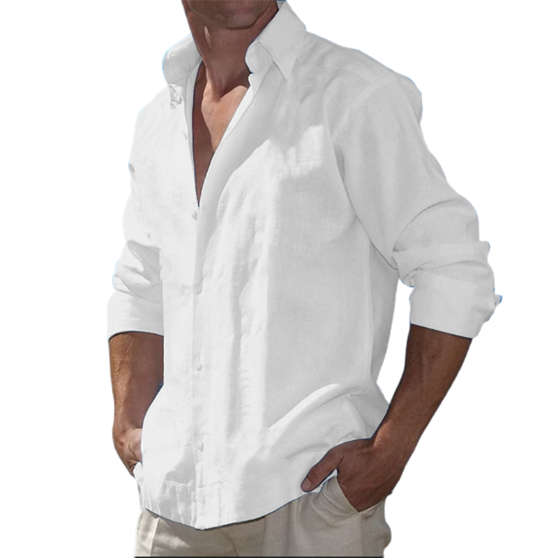 Men's Cotton Casual Long Sleeve Shirt