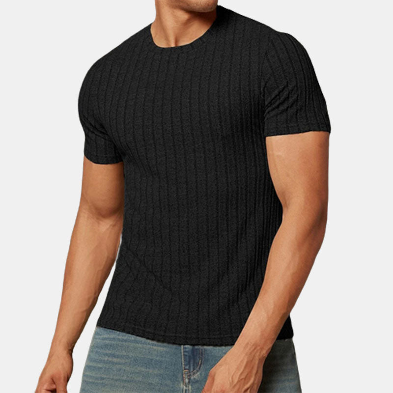 Men's Round Neck Striped T-shirt