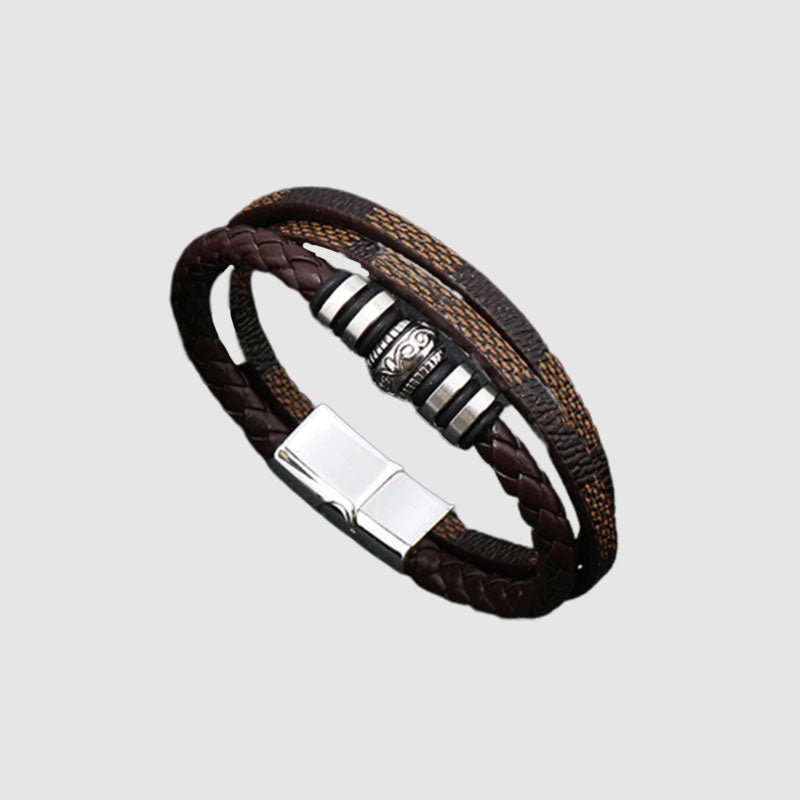 Simple Men's Multilayer Vintage Leather Bracelet