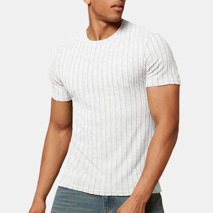 Men's Round Neck Striped T-shirt