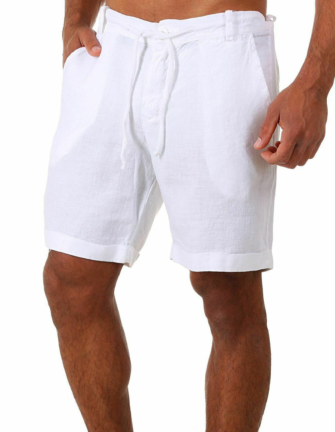 Men's Solid Color Lace-up Athleisure Shorts