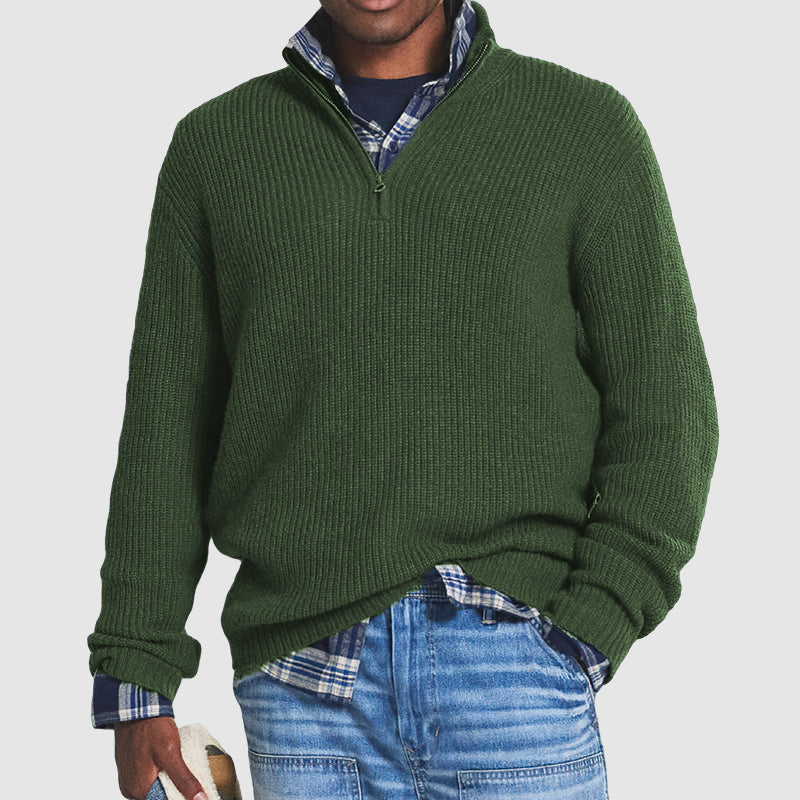 Men's Cashmere Casual Zipper Sweater