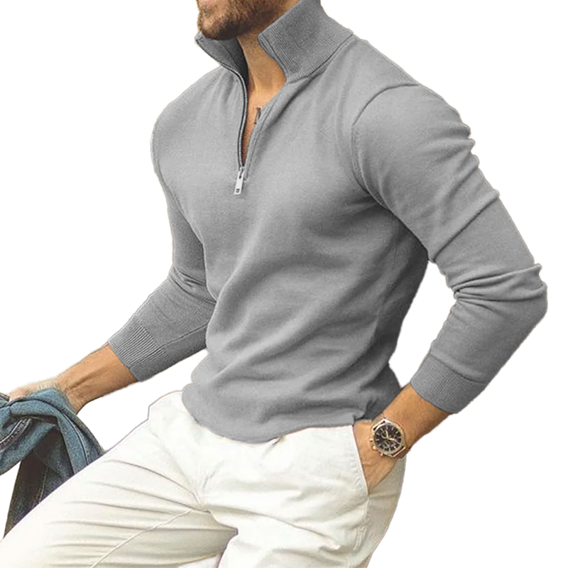 Men's Cashmere Zipper Basic Sweater