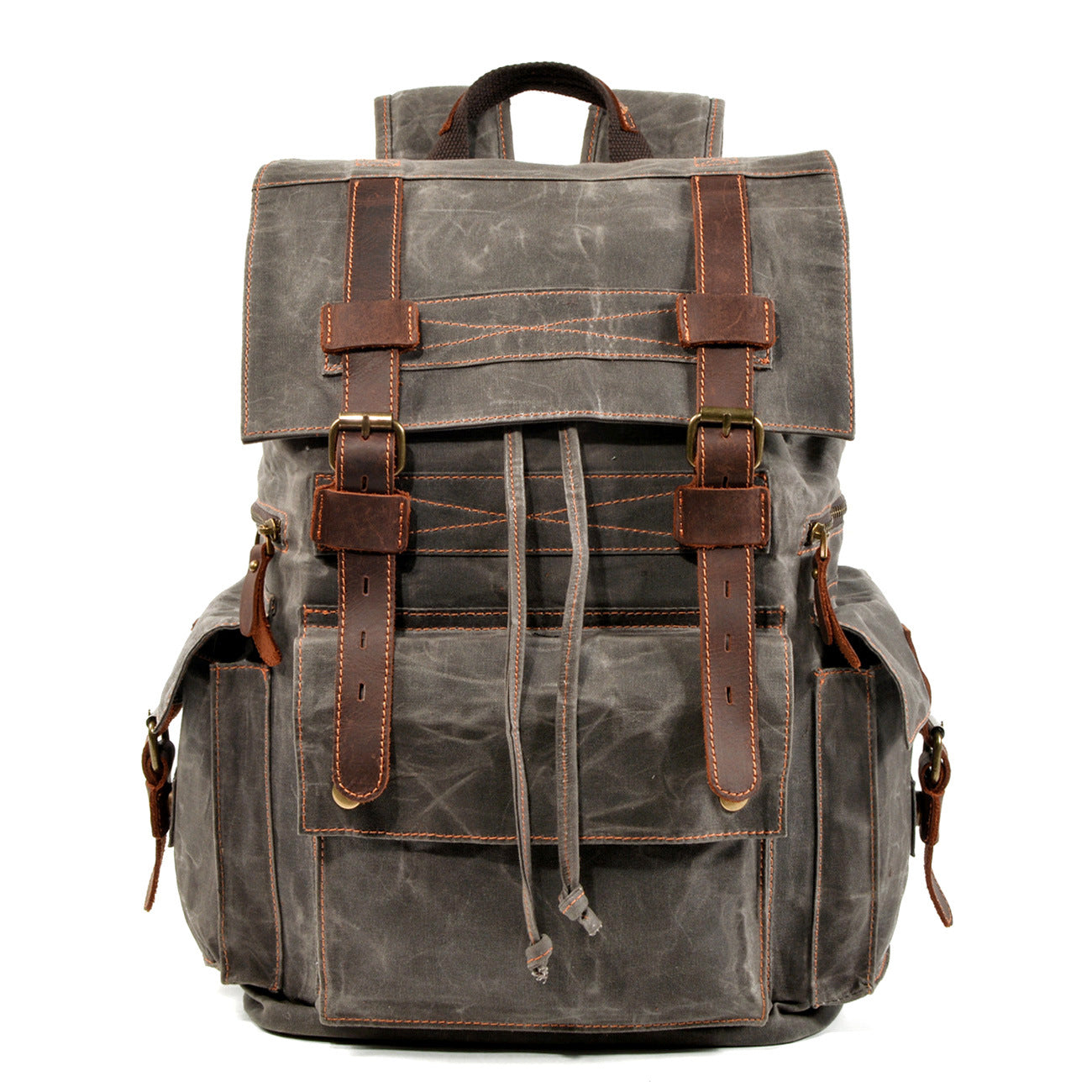 Men's Beeswax Canvas Travel Retro Backpack