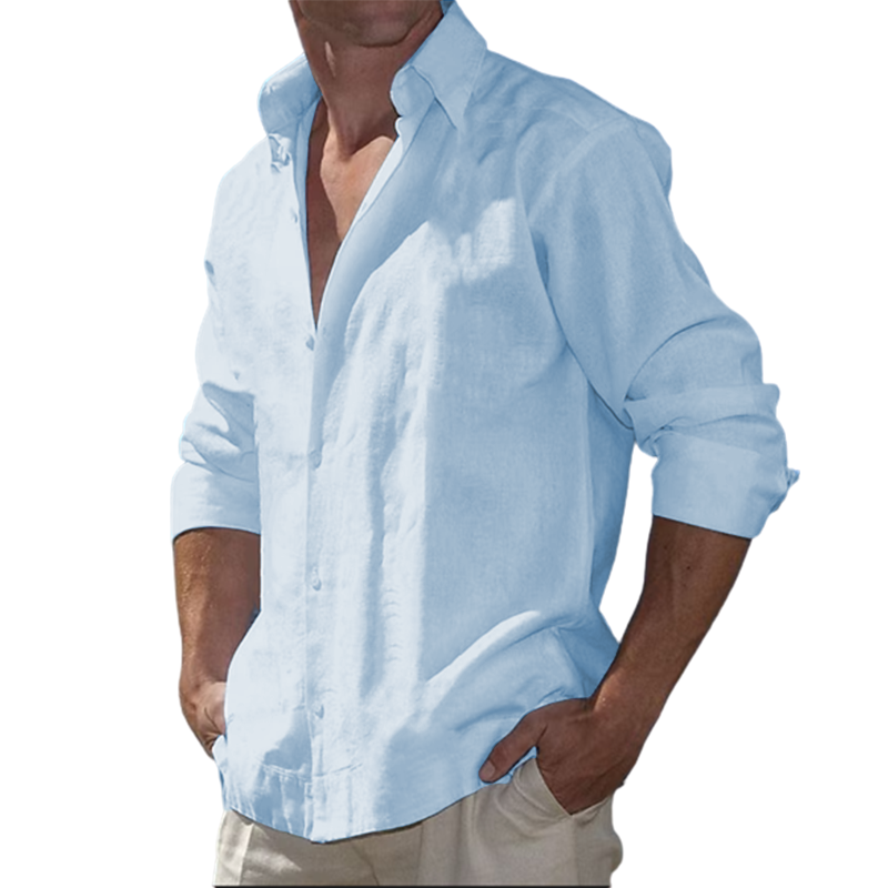 Men's Cotton Casual Long Sleeve Shirt