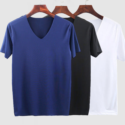 Men's Ice Silk V-Neck T-Shirt