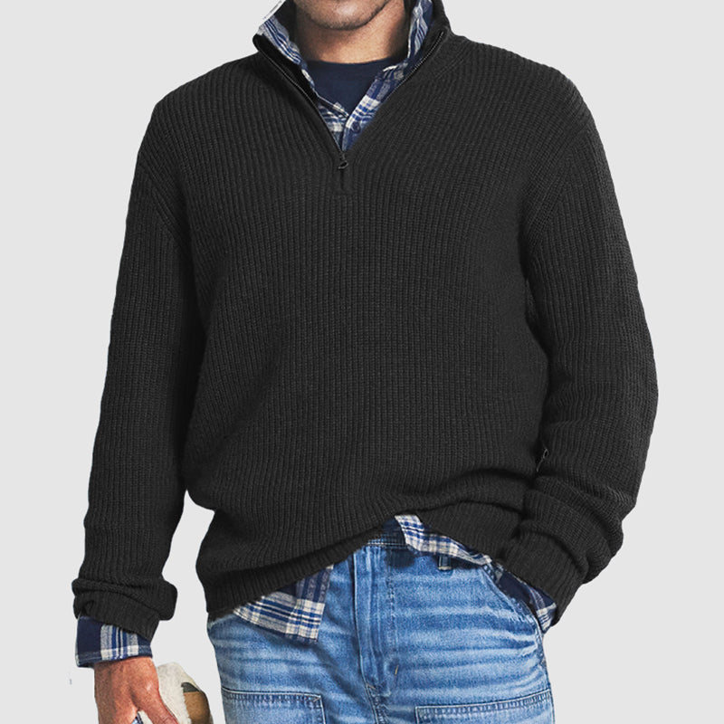 Men's Cashmere Casual Zipper Sweater