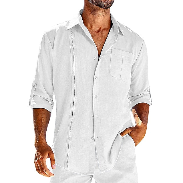 Men's Cotton Hemp Long Sleeve Shirt