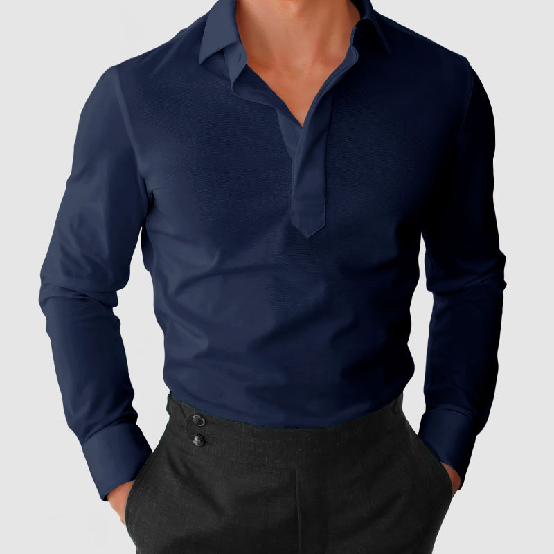 Men's Gentleman's Lapel Cotton Shirt