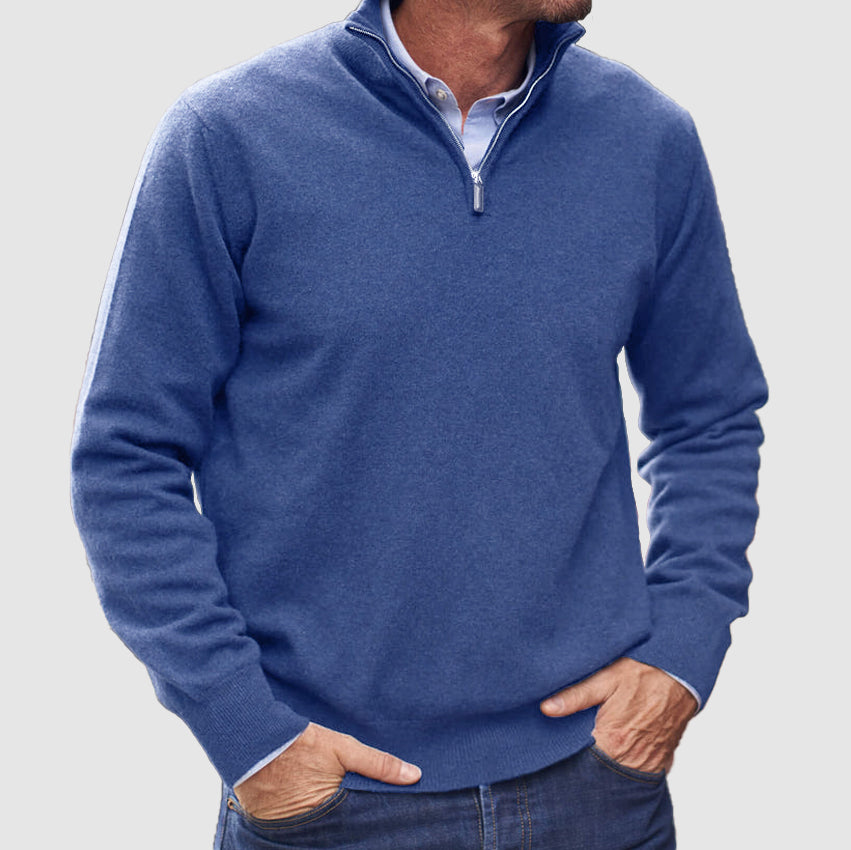 Men's Cashmere Zipper Basic Sweater