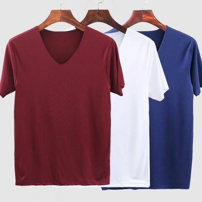 Men's Ice Silk V-Neck T-Shirt