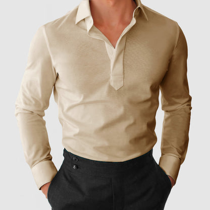 Men's Gentleman's Lapel Cotton Shirt