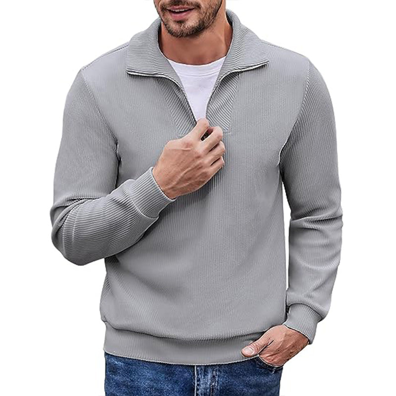 Men's Quarter Zip Sport Long Sleeve Sweater