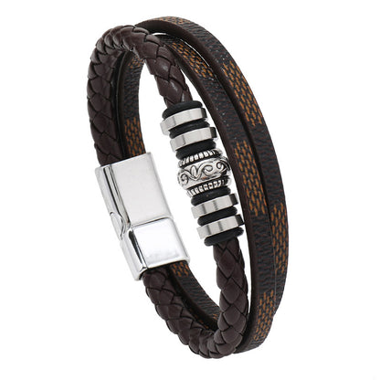 Simple Men's Multilayer Vintage Leather Bracelet