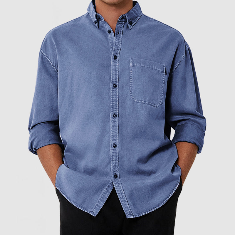 Men's Premium Washed Cotton Pocket Shirt