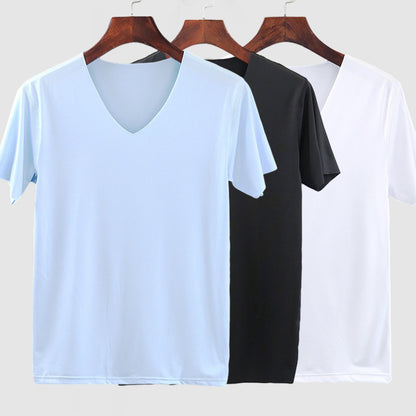 Men's Ice Silk V-Neck T-Shirt