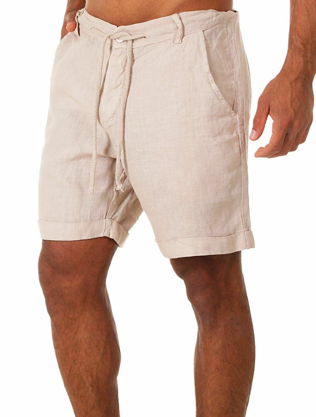 Men's Solid Color Lace-up Athleisure Shorts