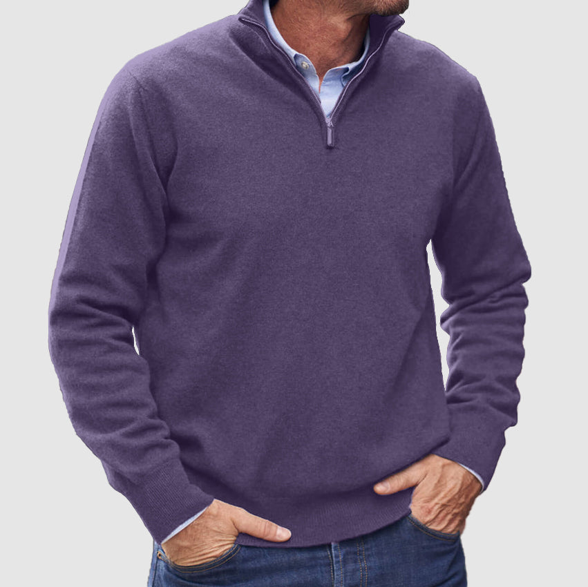 Men's Cashmere Zipper Basic Sweater