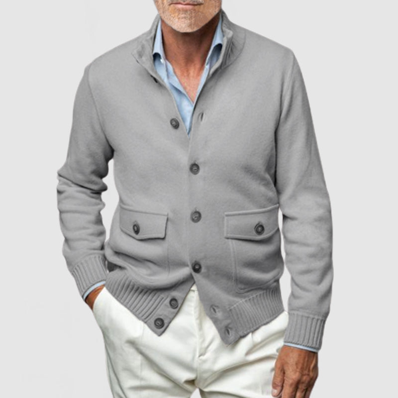 Men's Stand Collar Cashmere Cardigan