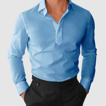 Men's Gentleman's Lapel Cotton Shirt